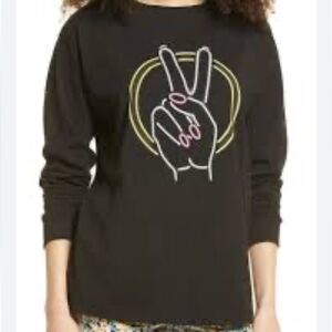 BP Black Long Sleeve Shirt with Peace Sign Design